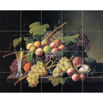 Art Lemon Grape Wine Ceramic Mural Backsplash Bath Tile #1803   182190172131